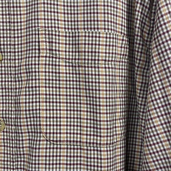 LL Bean Button Up Shirt Men XL Tall Brown Plaid Long Sleeve - Picture 8 of 16